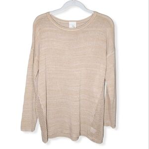 Olive Street Tan Open Knit Sweater Size XL